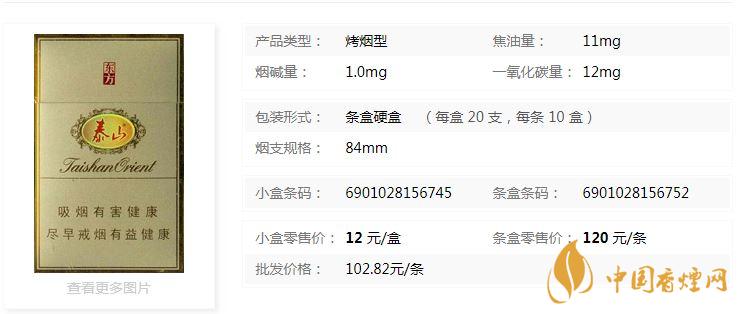 泰山東方硬盒多少錢一盒價格？泰山東方香煙價格表圖2020
